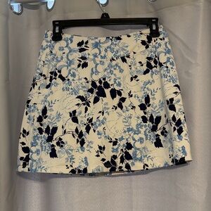 Title Nine Blue and Black Floral Mini Skirt